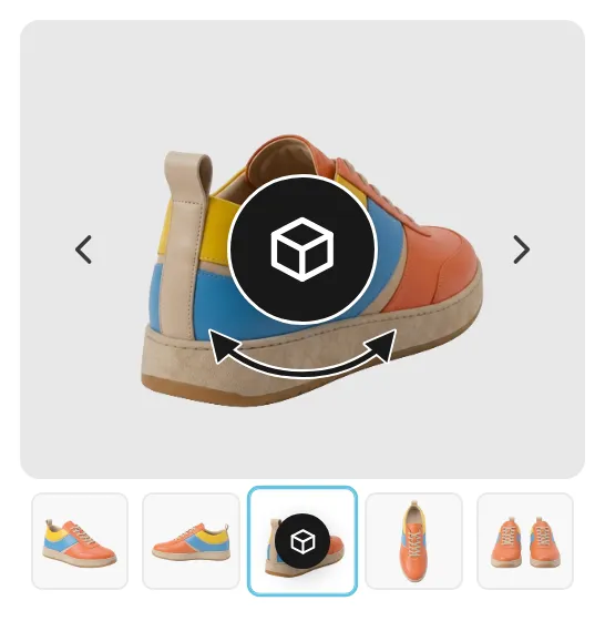 3D model viewer displayed inline in the product image gallery