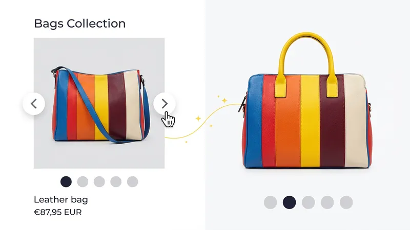 Collection page product card with left and right navigation arrows