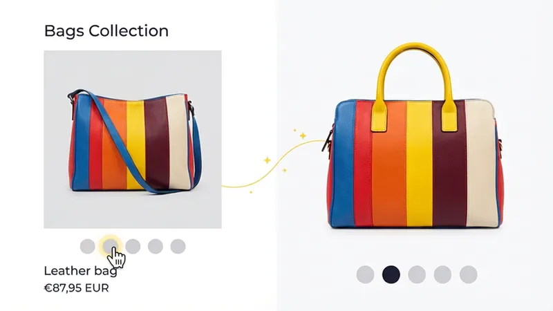 Product card with hover-activated dot indicators