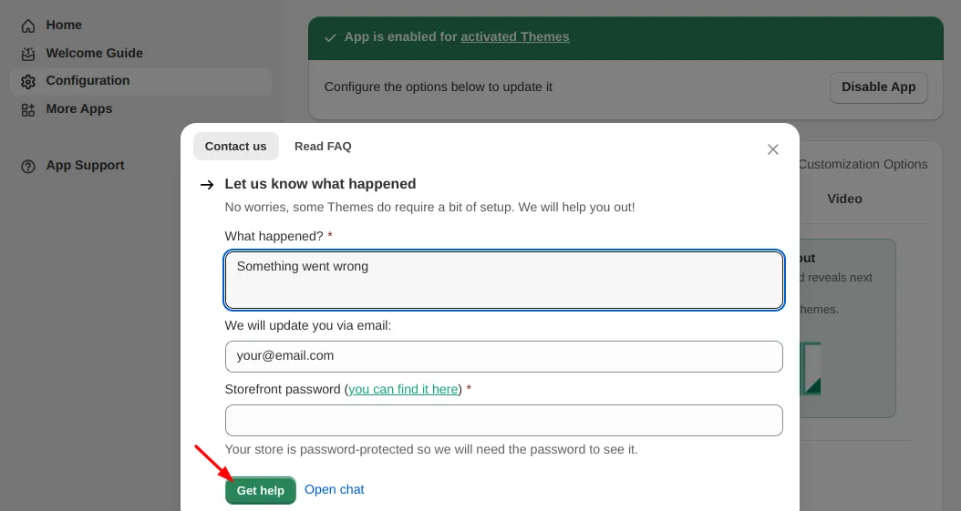 Explain your problem