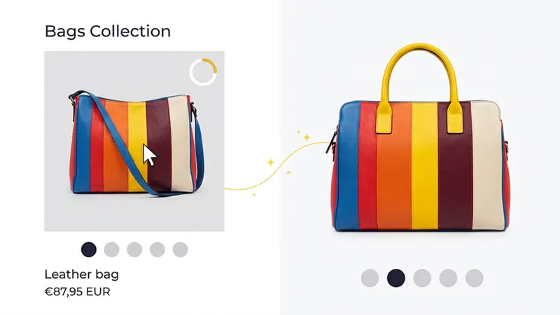 Product card with auto-advancing image slider triggered by hover