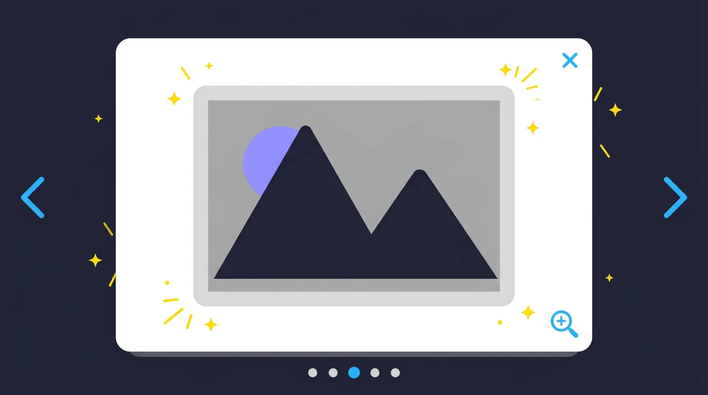 Fullscreen image lightbox open on a product photo with zoom and gallery navigation controls