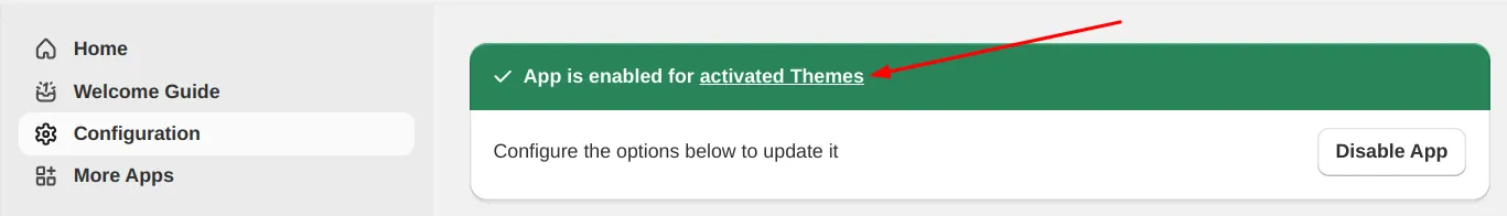 Open the theme activation guide