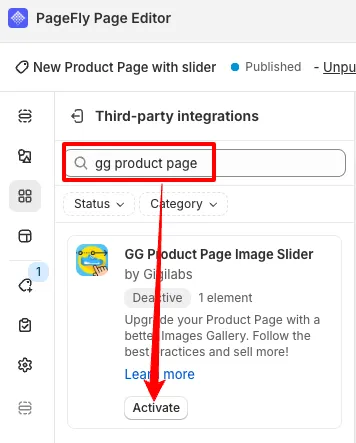 Activate the GG element