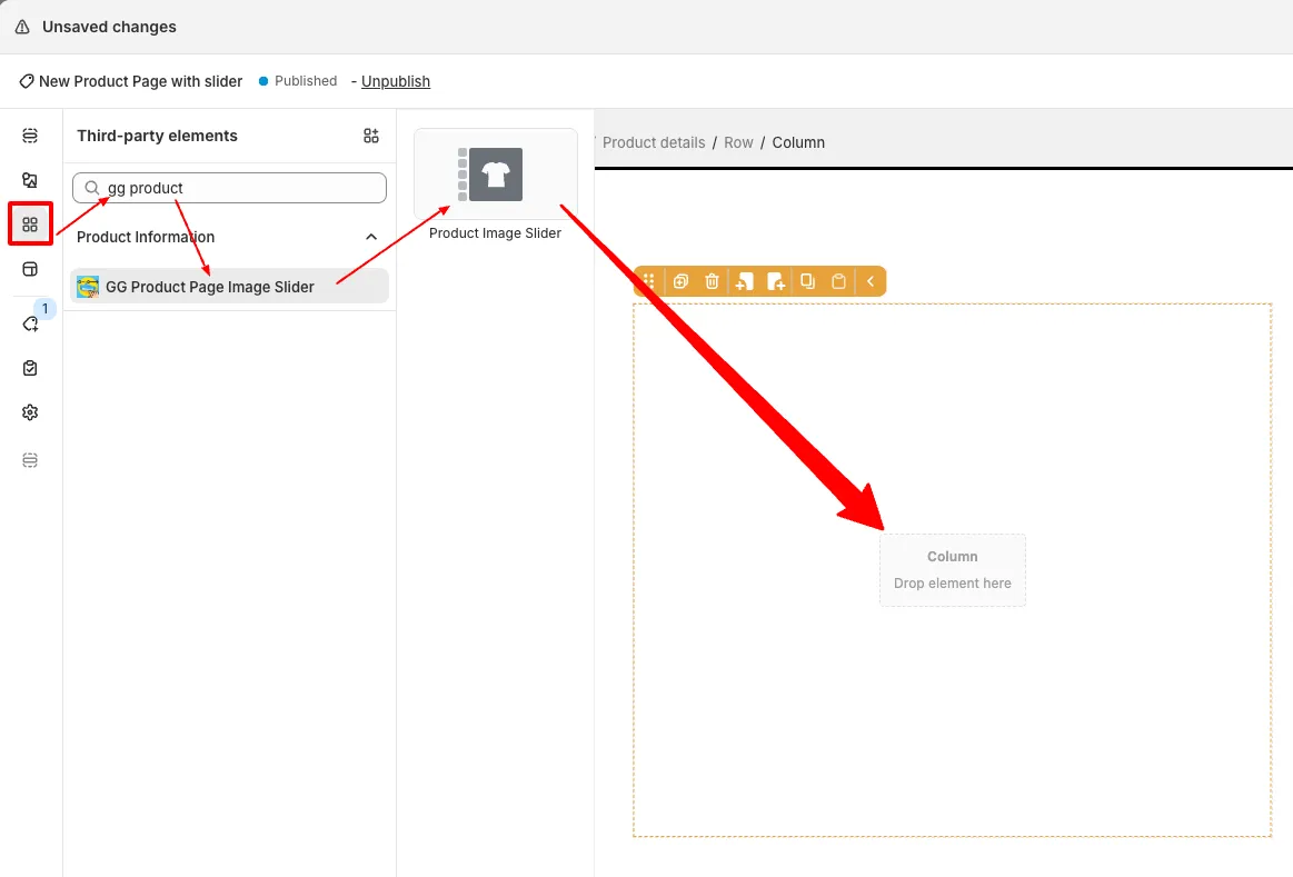Add GG element to page