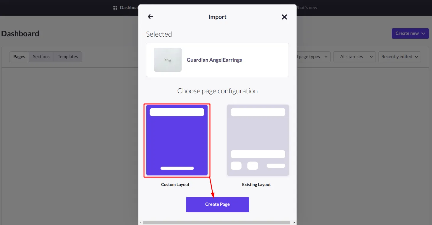 Select "Custom Layout"