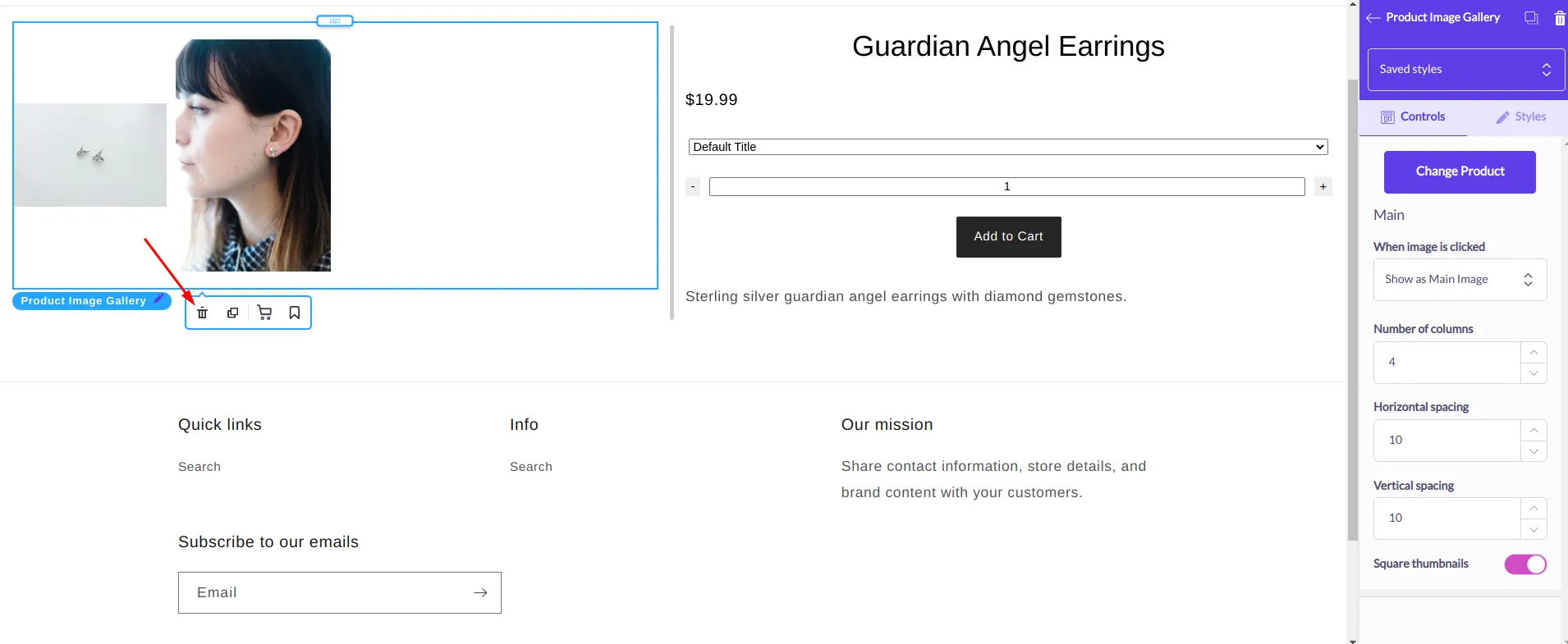 Remove Shogun default Product Image Gallery element