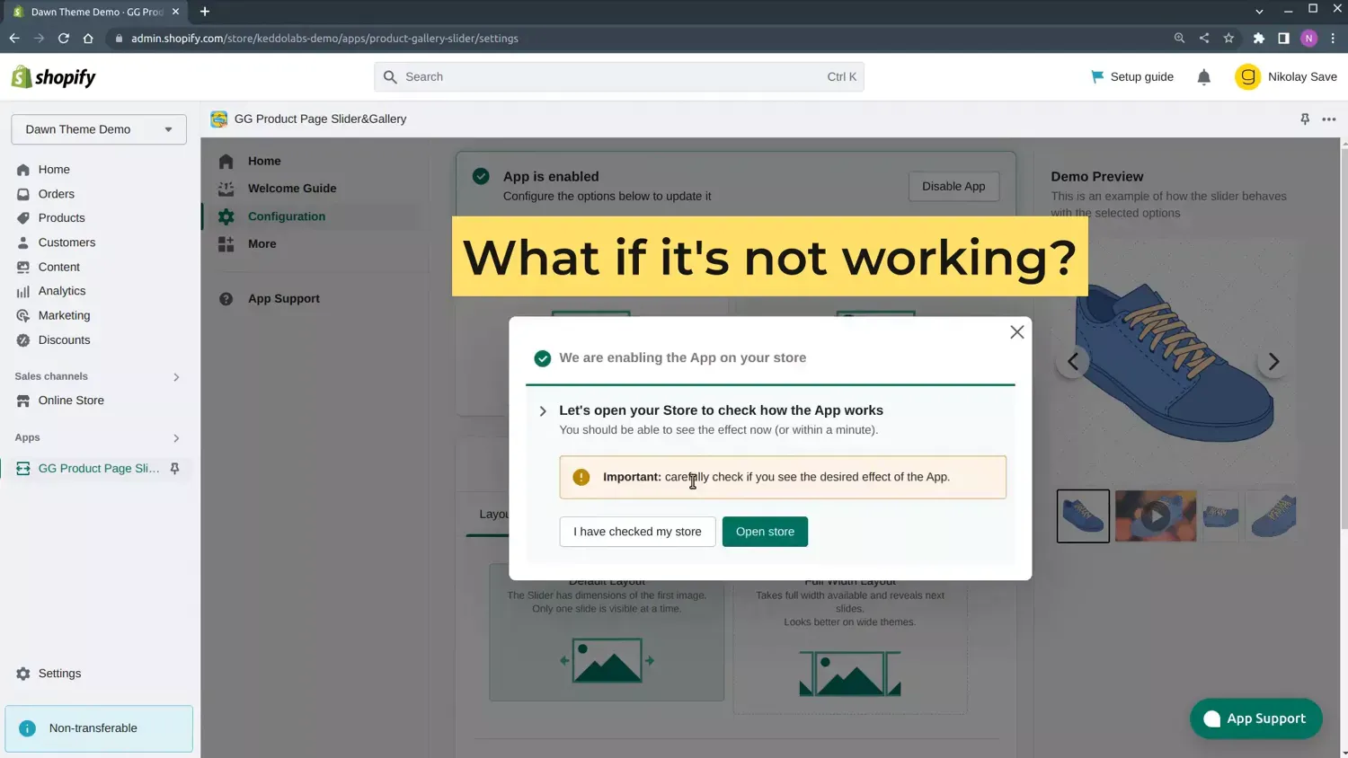 Troubleshooting the app after installation