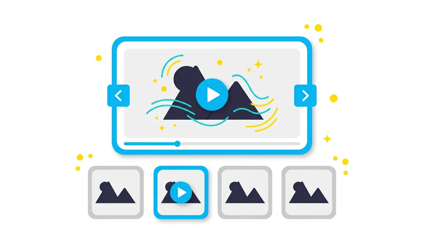 Product gallery with a video slide playing inline alongside product images